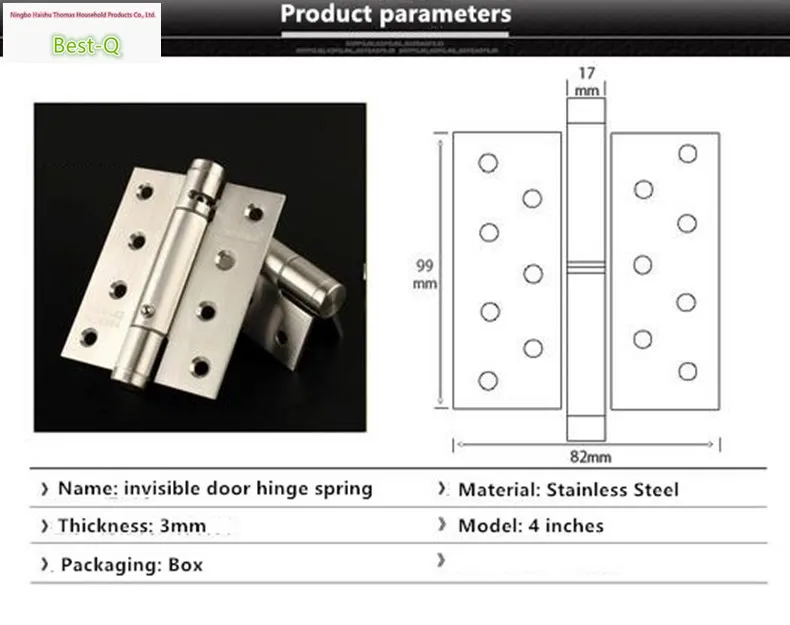 4-дюймовый пружина из нержавеющей стали шарнир невидимые двери шарнир невидимые петли дверные доводчики с автоматическое позиционирование