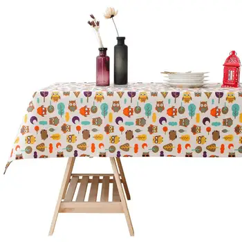 

Cotton Fabric Table Cloth Rectangular Pastoral Style Tropical Plants Printed Tablecloth Home Decoration Elegant Table Cover
