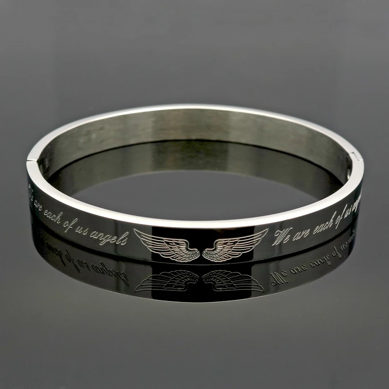 Angel Wings Style Stainless Steel Bracelets for Women Men
