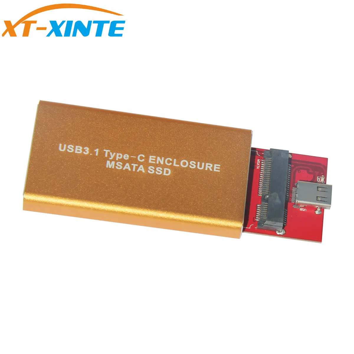 

XT-XINTE USB 3.1 Type-C to mSATA SSD Enclosure USB-C to Mini SATA Hard Disk Adapter External HDD Mobile Box 3030/5030 SSD 10Gbps