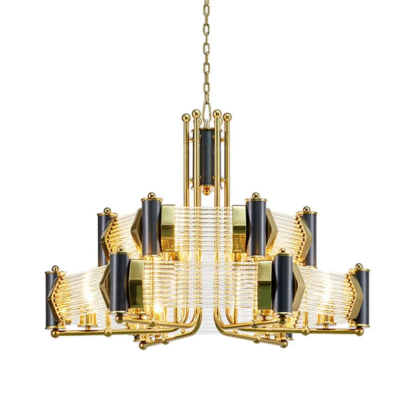 

Modern luxurious metal K9 crystal designer pendant lamp for restaurant bedroom living room with E27 bulbs