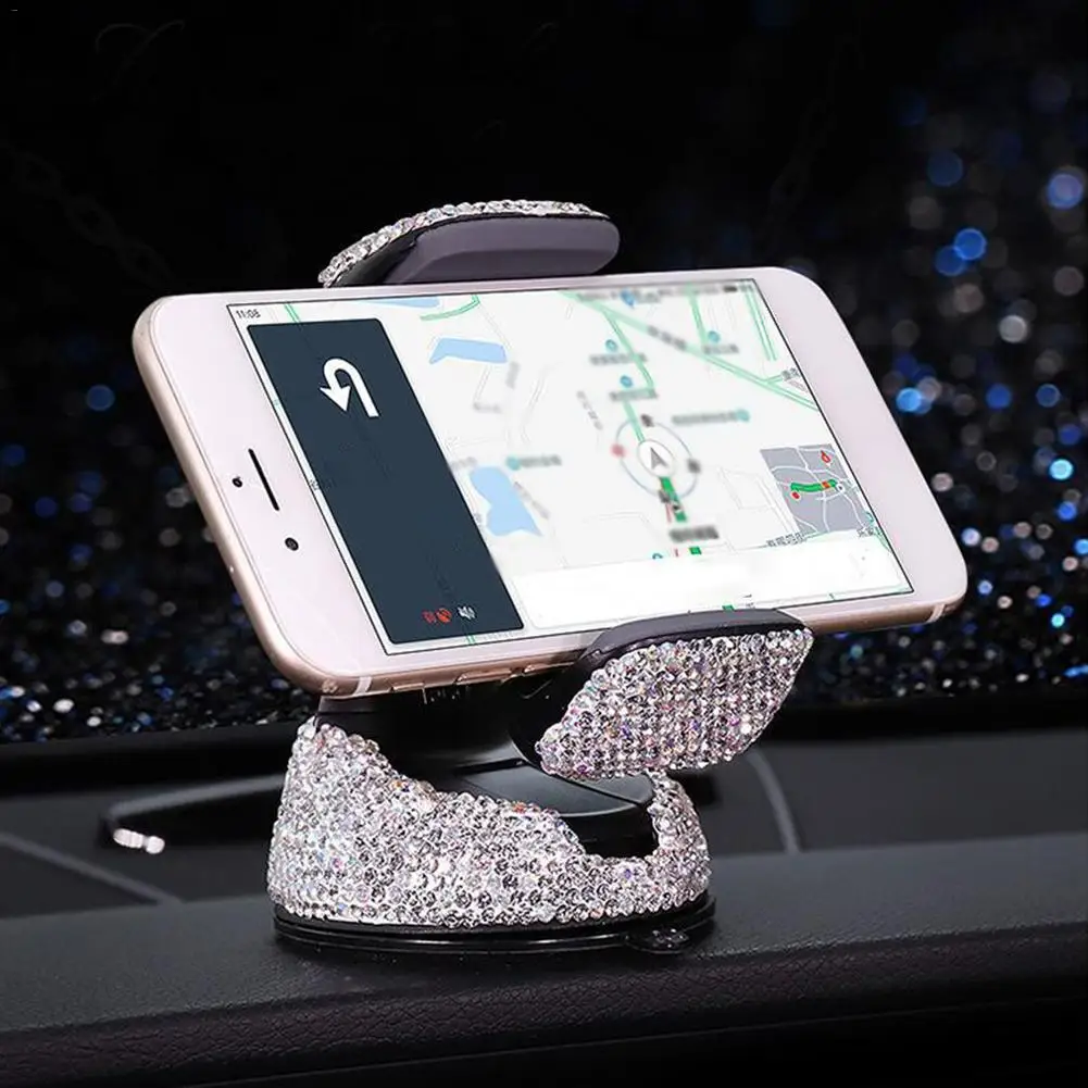Bling Diamond автомобильный держатель на присоске с шипами для мобильного телефона, навигационный кронштейн, Воздушная розетка, автомобильная подставка для телефона, многофункциональная