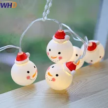 IWHD Романтический снеговик светодиодный Рождественские огни милый праздничный свет строки свадебные украшения для дома освещение для вечерние Феи бар