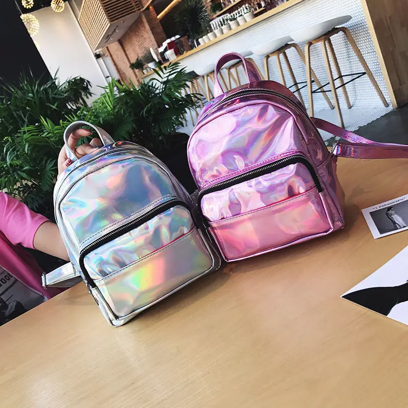 mochila de moda para mujer, bolsos de hombro para la escuela, pequeñas mochilas brillantes, bolsos viaje Harajuku BVN66|Mochilas| - AliExpress