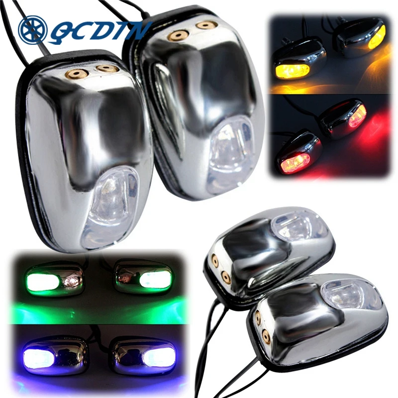 QCDIN 2Pcs Car LED Lights Windshield Washer Eyes LED Lamp Wiper Jet