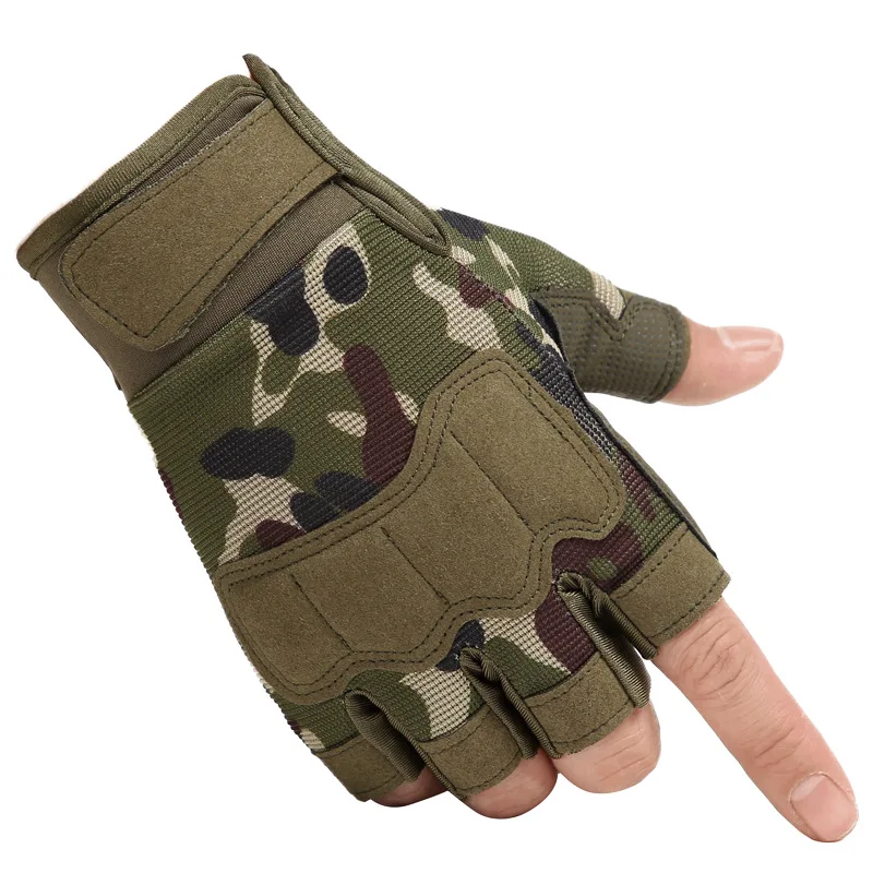 

summer Outdoor Gloves Military Tactical Hunting Camouflage Camping Hiking Glove Half Finger Paintball Motorcyle Cycling Gloves