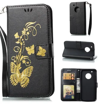

20pcs/lot Free shipping Gilding Butterfly 3card book leather case cover for Motorola Moto G5 G5 plus G6 G6 plus E4 plus case