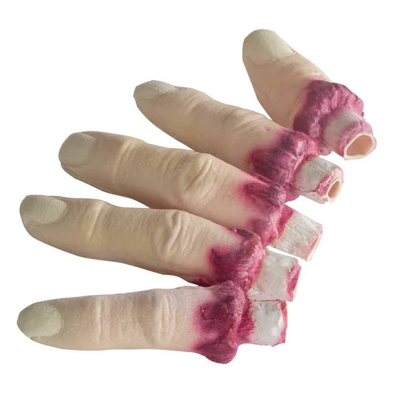 

2019 Bloody Fake Fingers Realistic Severed Fingers Horror Scary Prank Toys Fingers Props (5 Fingers) Free Shipping