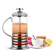  350ML Stainless Glass Coffee Tea Pot Water Kettle Cafetiere French Filter Coffee Tea Kettle Press Flower Tea Brewer 