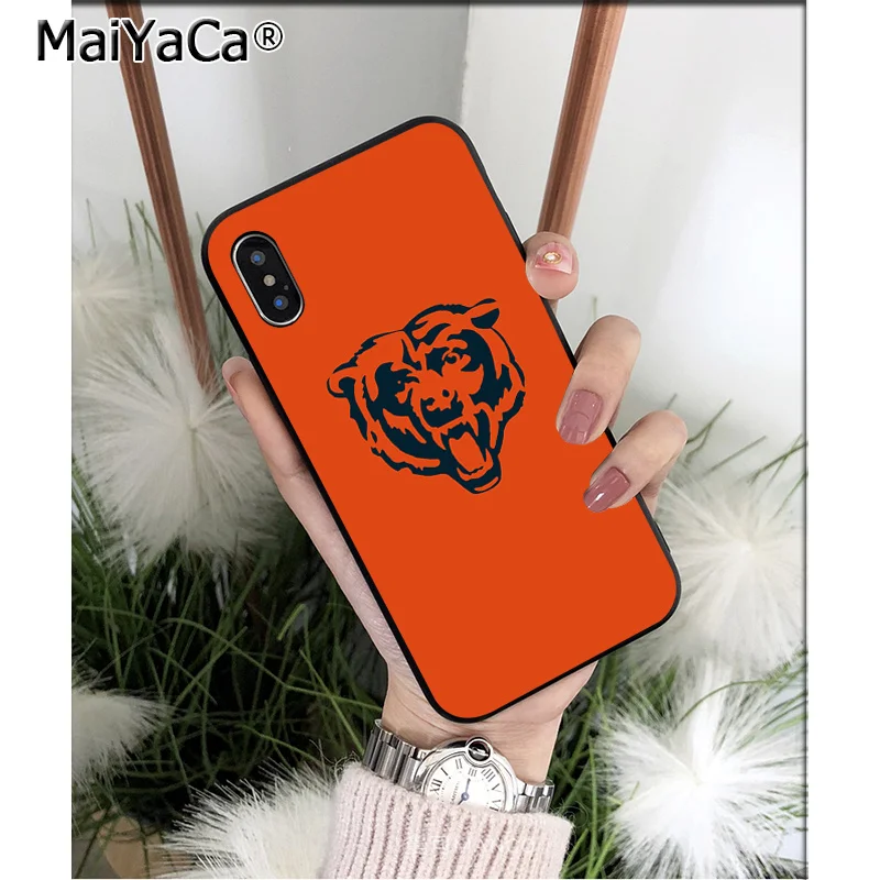 MaiYaCa Chicago Bears мягкий, силиконовый, из ТПУ черный чехол для телефона Apple iPhone 8 7 6 6S Plus X XS MAX 5 5S SE XR чехол - Цвет: A4