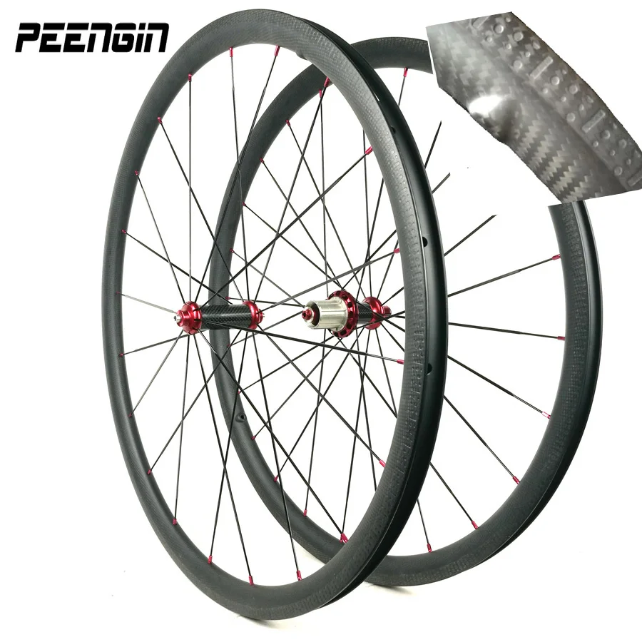 Buy carbon wheels 25*30mm with dimple brake suface