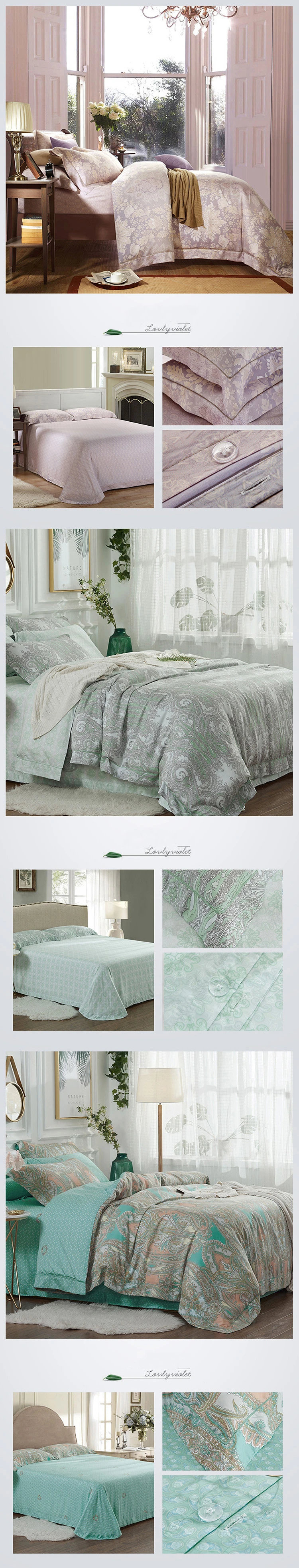 bedding set queen comforter sets tencel cotton duvet cover 4pcs palace Idyllic plant bed linen king size bed sheets home textiles 3