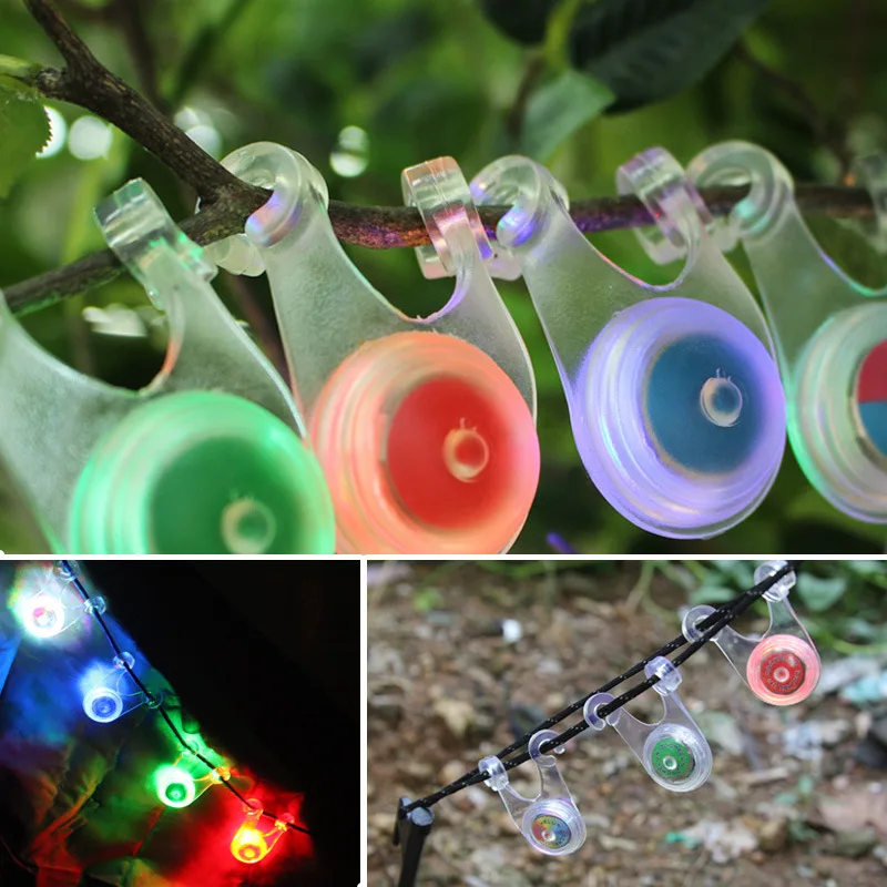 Outdoor Camping Decorative Lights Led Tent Rope Hanging Backpack Bike Warning Taillights Silicone Camp Flashing Li