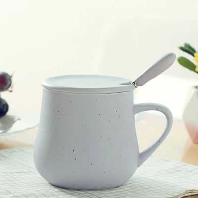 XING KILO оригинальная простая керамическая креативная чашка для молока, чашка для воды, чашка для кофе, кружка с крышкой, ложка, индивидуальный логотип, подарок - Цвет: 60-KL21