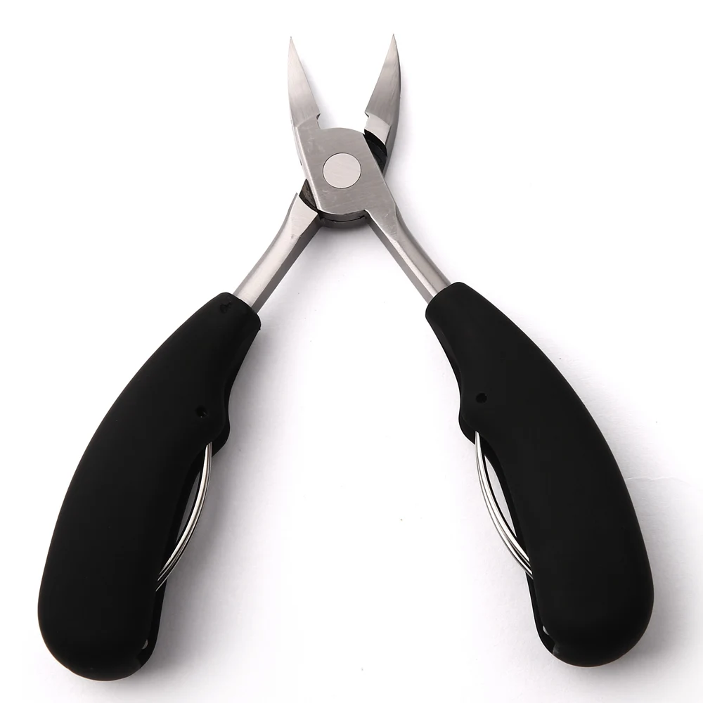 online Pinça Da Cutícula do Aço Inoxidável Tamanho grande Profissional Ingrown Toe Nail Clippers Pedicure Ferramentas Punho De Borracha Tesoura Cutícula