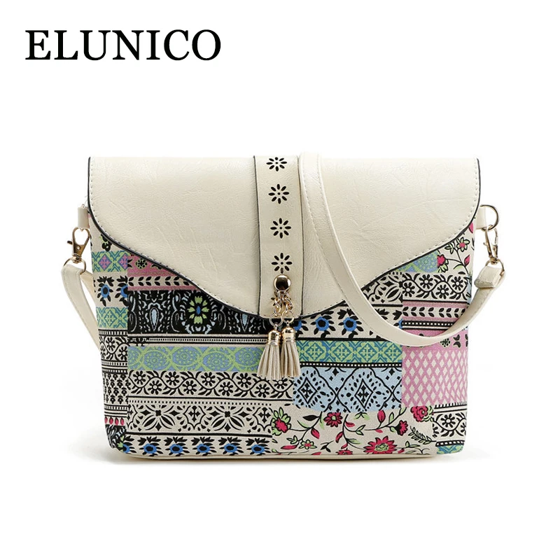 ELUNICO الحلو السيدات الطباعة الصغيرة حقائب كتف حقائب الماركات الشهيرة للمرأة جلد حقيبة ساعي السيدات مساء يوم براثن