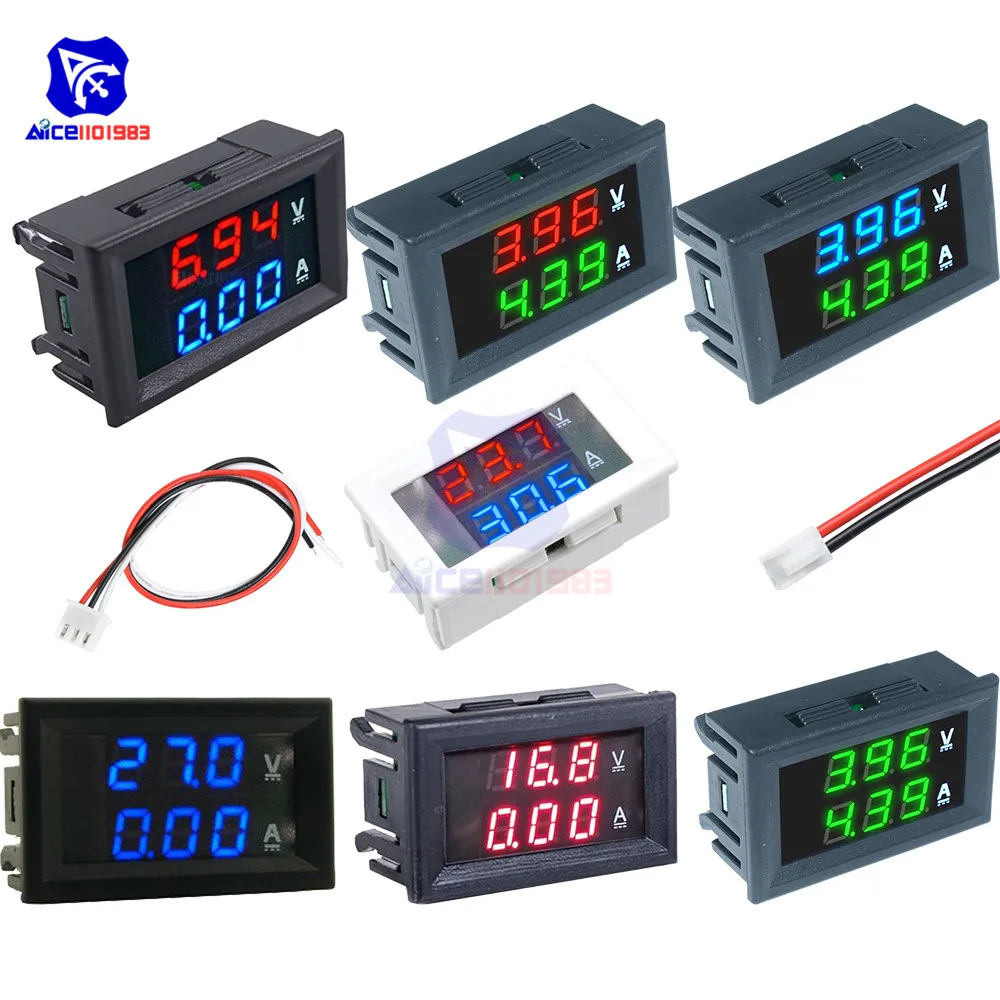 

DC 0-100V 0-10A Voltmeter Ammeter 0.56" Panel Dual LED Display Voltage Current Amp Tester Detector Monitor 4.5-30V with Wire