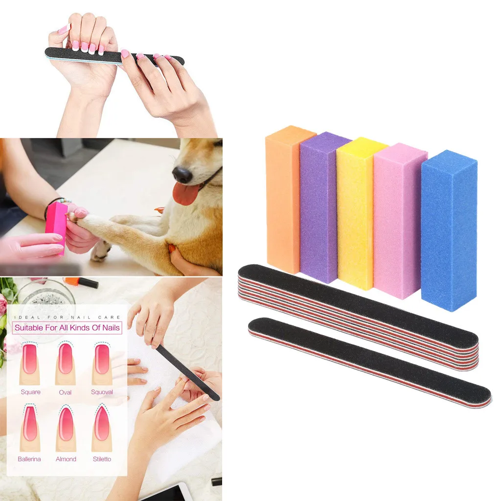 5PCS Nail File Nail Buffer Nail Polisher Sanding Block 4 Sides Polished