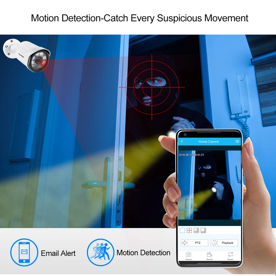 Techege H.265 1080 P CCTV Системы 4CH NVR Kit 2.0MP безопасности Камера звук для камеры на открытом