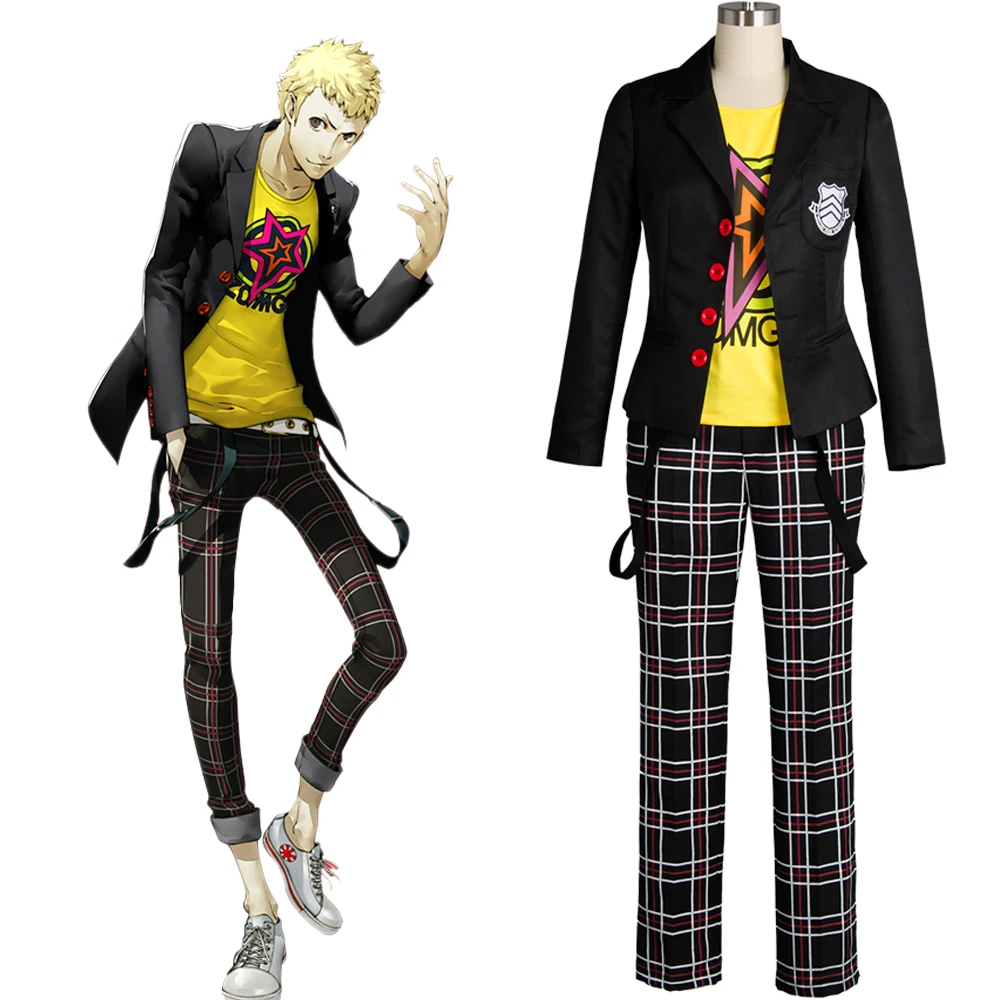 Костюм для косплея Persona 5 Ryuji Sakamoto Hero мужской одежда взрослых черная куртка