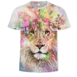 Новинка 2019 года, летняя мужская 3D футболка с изображением короля льва/женщины, уличная мода, аниме, одежда с героями мультфильмов Мужская
