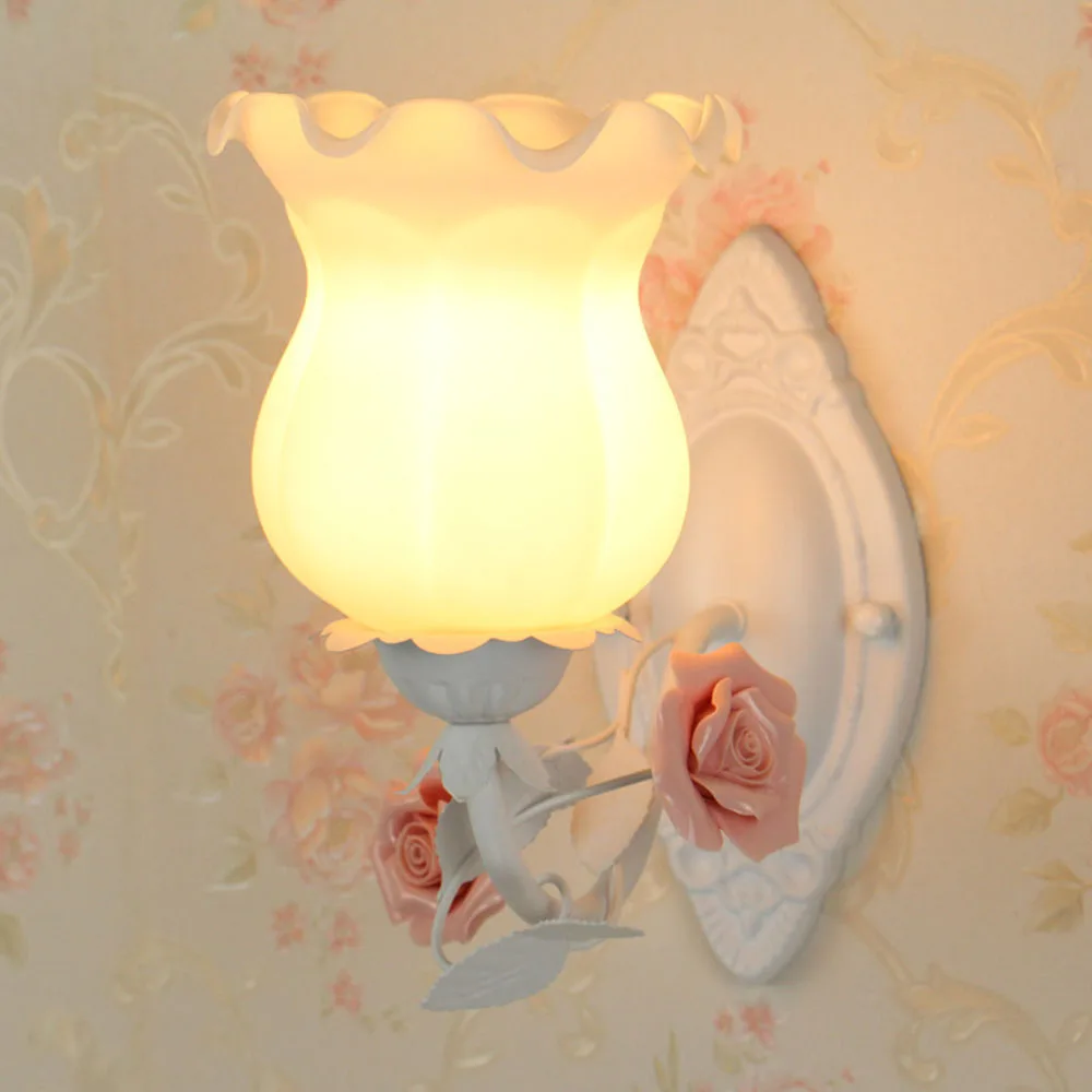 

Flower Pink Led Wall Lamp E27 Wall Mounted Bedroom Read Lamps 110-220v Modern Lighting Wall Lights for Home Luminaria