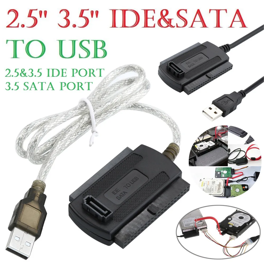 

Computer Cables 2.5/3.5 SATA/IDE to USB 2.0 Adapter Converter Cable for Hard Disk Drive CD DVD ROM Dropshipping 2018