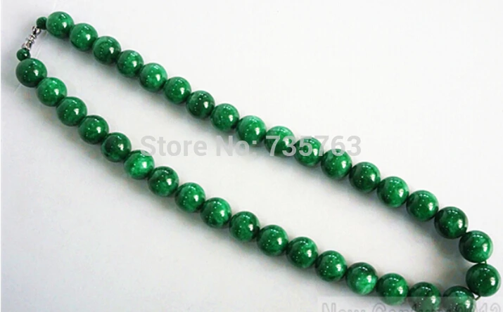 

xiuli 0014402 Chinese Green Natural Jadeite Jade Necklace Beads string
