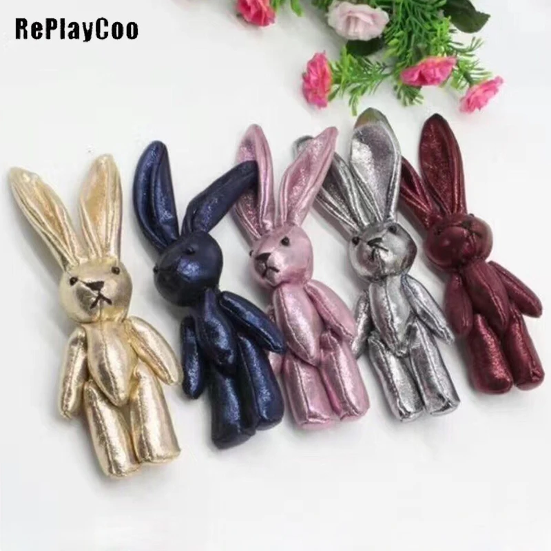 

50Pcs/Lot Kawaii Bunny Plush Toys Flower Rabbit Soft Stuffed Animal Toys Small Pendant By Phone Bags Gifts For Wedding GMR053