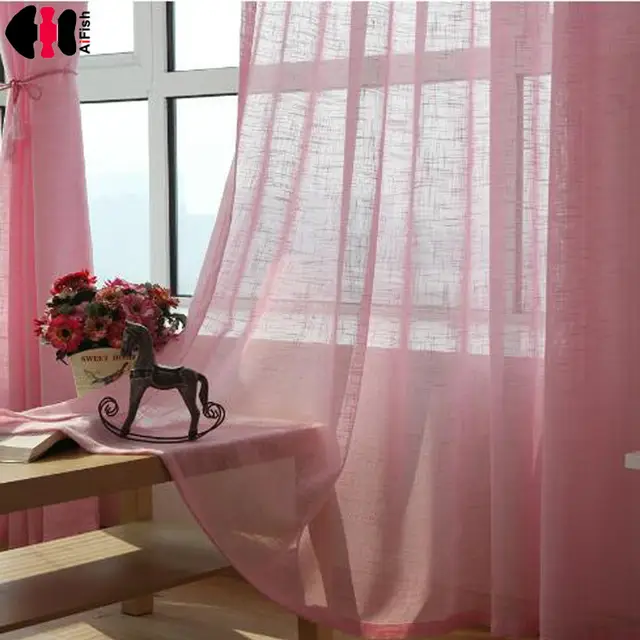 US 24 OFF Pink Color Tulle Grey Curtains Blinds Yellow Wedding Draping Fabric Kitchen Short Red Curtains For Living Room WP342B In Curtains