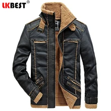 LKBEST новая кожаная мужская куртка из искусственного меха мотоциклетная замшевая куртка и пальто Мужская Толстая PU зимняя куртка мужская размера плюс верхняя одежда PY40