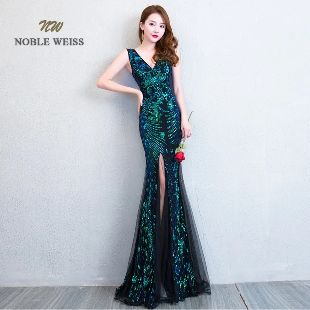 

Prom Dresses Long Sexy V-neck Sequin Prom Dress Women Floor Length Mermaid Prom Dress