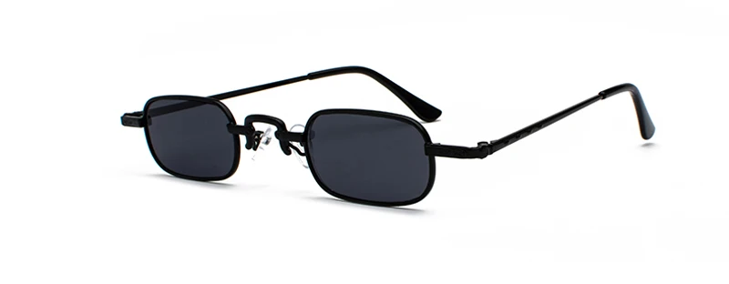Peekaboo маленькие узкие прямоугольные солнцезащитные очки для мужчин ретро прозрачные линзы металлическая оправа мужские солнцезащитные очки для женщин квадратные черные - Цвет линз: full black