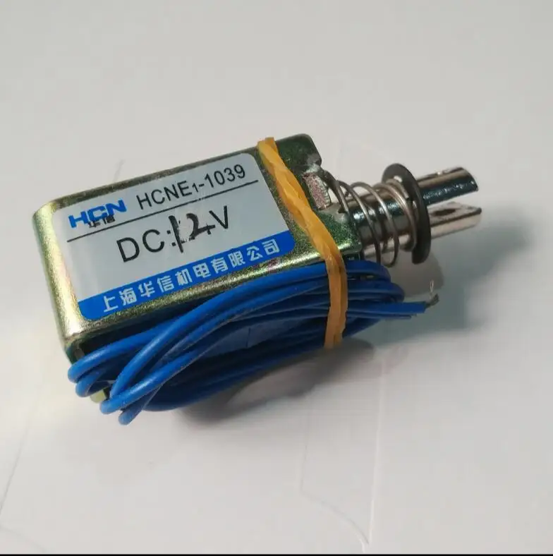 HCNE1-1039 тягового типа Линейный соленоид Электромагнит постоянного тока 12V 24V 400mA сила 25N ход 10 мм