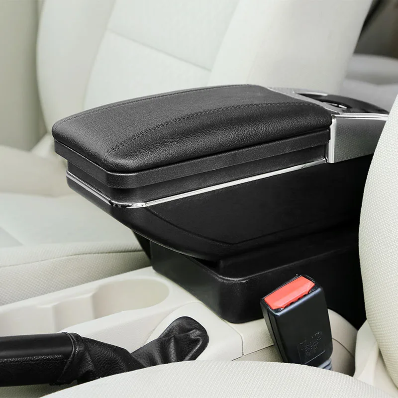 Подлокотник коробка для Ford Focus 2 Mk2 2005-2011 центральный магазин содержимое коробка для хранения подлокотник коробка с подстаканником пепельница - Название цвета: A style All Black
