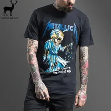 Aelfric Eden Metallica Футболка Мужчины 3d Череп Печатные Смешные Футболки Yeezy Yeezus Футболки Хип-Хоп Рок Футболка Swag Топ Тройники