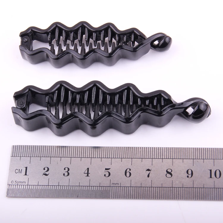 JD 428 DIY headwear accessories PC plastic hairpins shining black banana clips hairgrips for women New