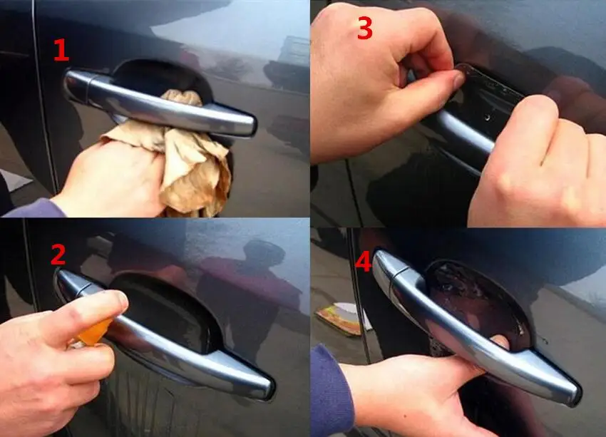 

Car Styling Door Handle Protector Film Stickers For Audi S7 4G S8 D4 TT TTS RS 8S 8J A3 8V A4 B9 B8 A6 C7 C8 Q2 Q3 Accessories