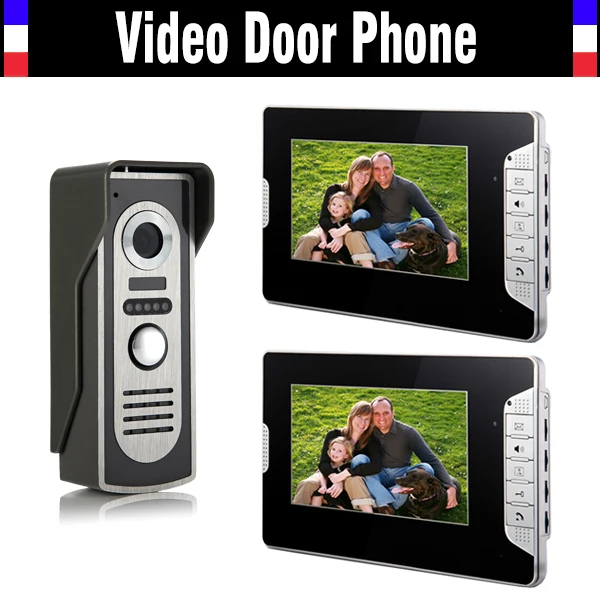 

7 Inch Monitor Video Door Phone Doorbell Intercom Kits IR Night VisionCamera Video interphone intercom System2 Monitor