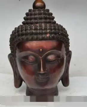 

S2718 9" chinese buddhism bronze sakyamuni Shakyamuni Tathagata buddha god head statue