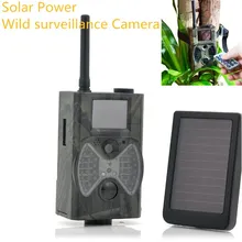 Панели солнечные охоты Камера Черный ИК-светодиодов GSM GPRS MMS 12MP HD дикой природы Инфракрасный Водонепроницаемый игры Камера охоты Камера