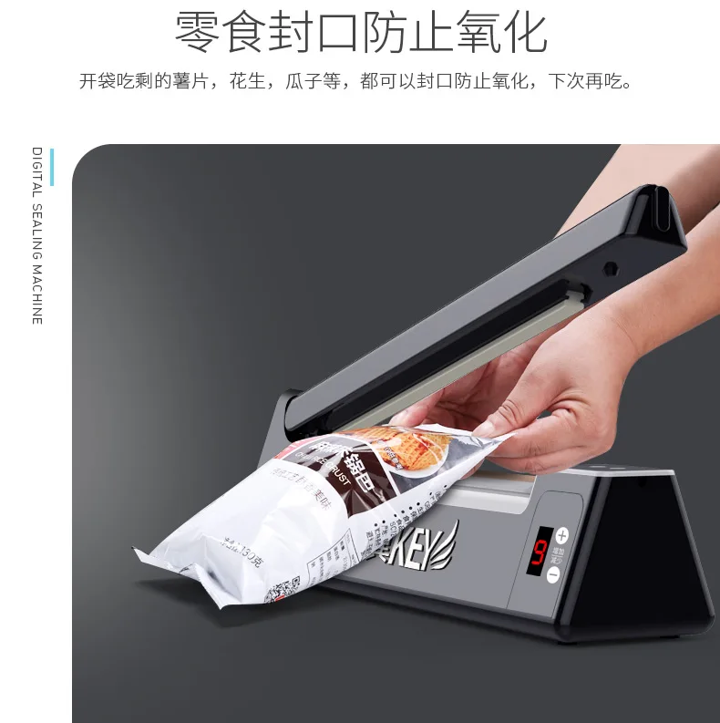 OLOEY 220V Plastic Sealer Sealing Machine bags Hand Pressure Packaging Machine for Home Kitchen 33*9*7cm