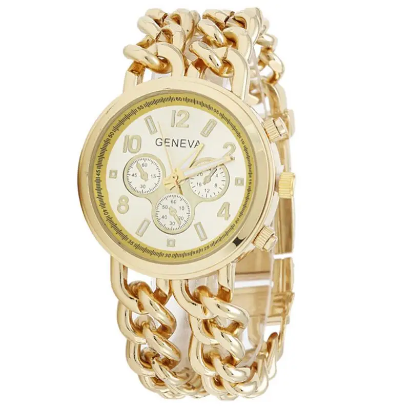 Женские часы из нержавеющей стали с двойной витой цепочкой Модные женские кварцевые наручные часы с браслетом Reloj Mujer Shellhard