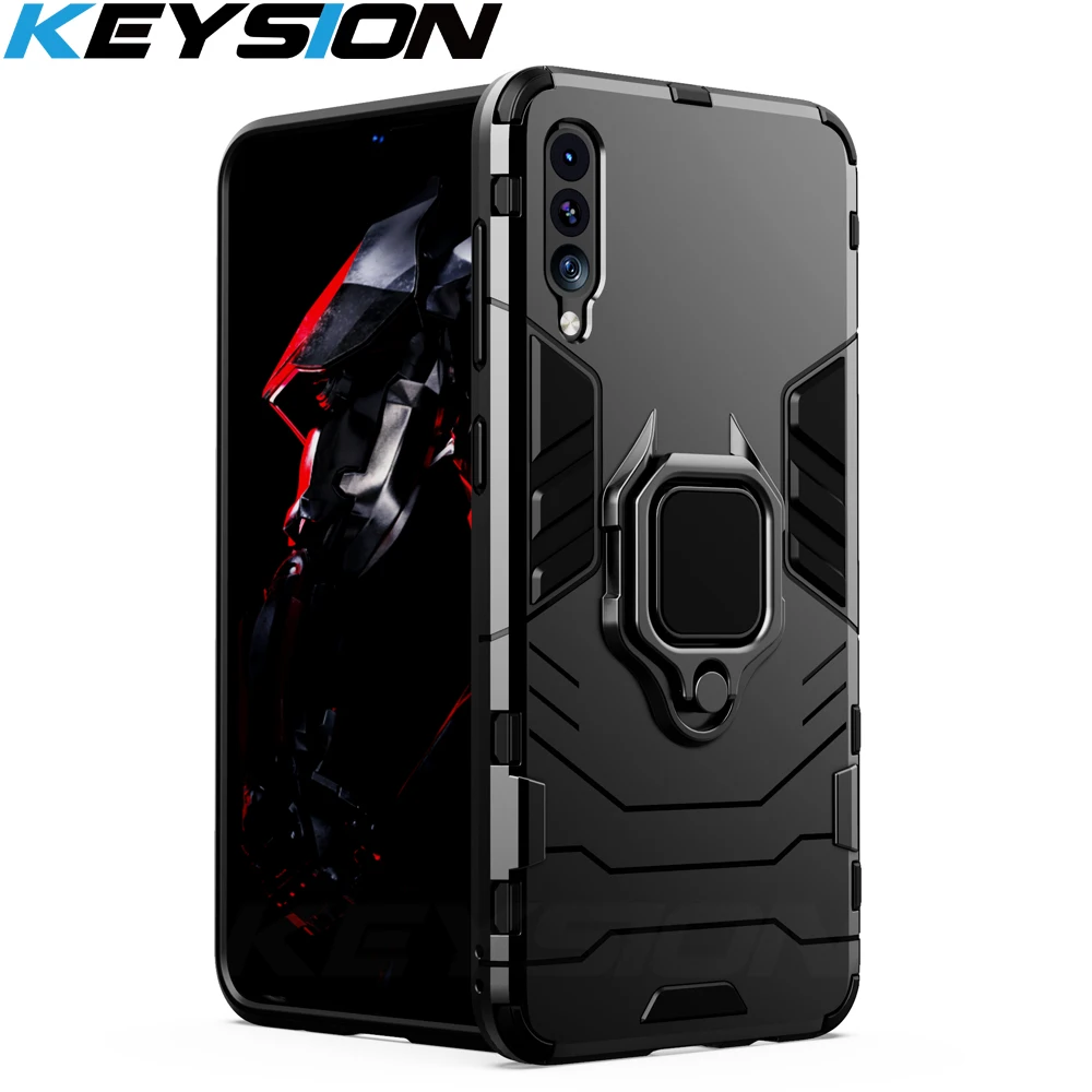 

KEYSION Shockproof Armor Case For Samsung A50 A70 A30 A20 A80 A40 A10 Stand Holder Car Ring Back Cover For Galaxy A7 A8 A9 2018