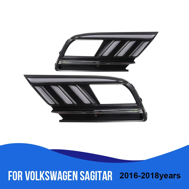 

ROADOT Car Led DRL Daytime Running Light For Volkswagen je tta 2016-2018 Daylight Yellow and White Turn Signal lights