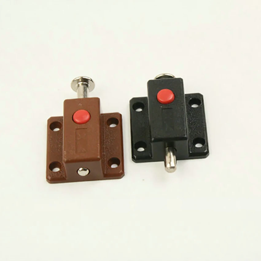 Modern Window Cabinet Push Button Plastic Spring Load Automatic Door Bolt Latches Lock Wooden Cupboard Wardrobe Doors Gates door latch
