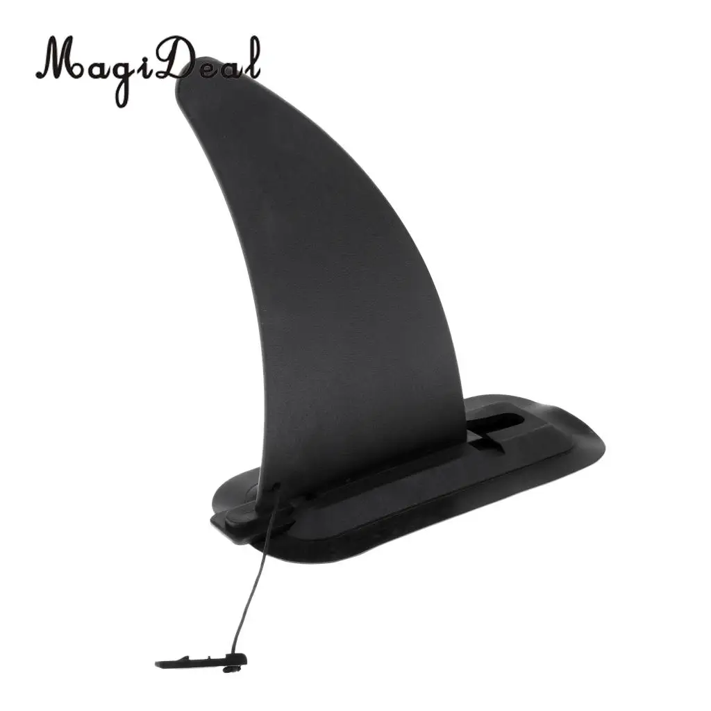 MagiDeal High Quality 1Pc Kayak Skeg Tracking Fin Split Fin Mounting Points Watershed Board Canoe Boat Replacement Acce Black