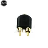 New 1PC Gold for Speaker Power Amplifier Plated 3.5mm Audio Stereo Jack Female To 2 RCA Male Audio Jack Connector Adapter Con ► Photo 3/6