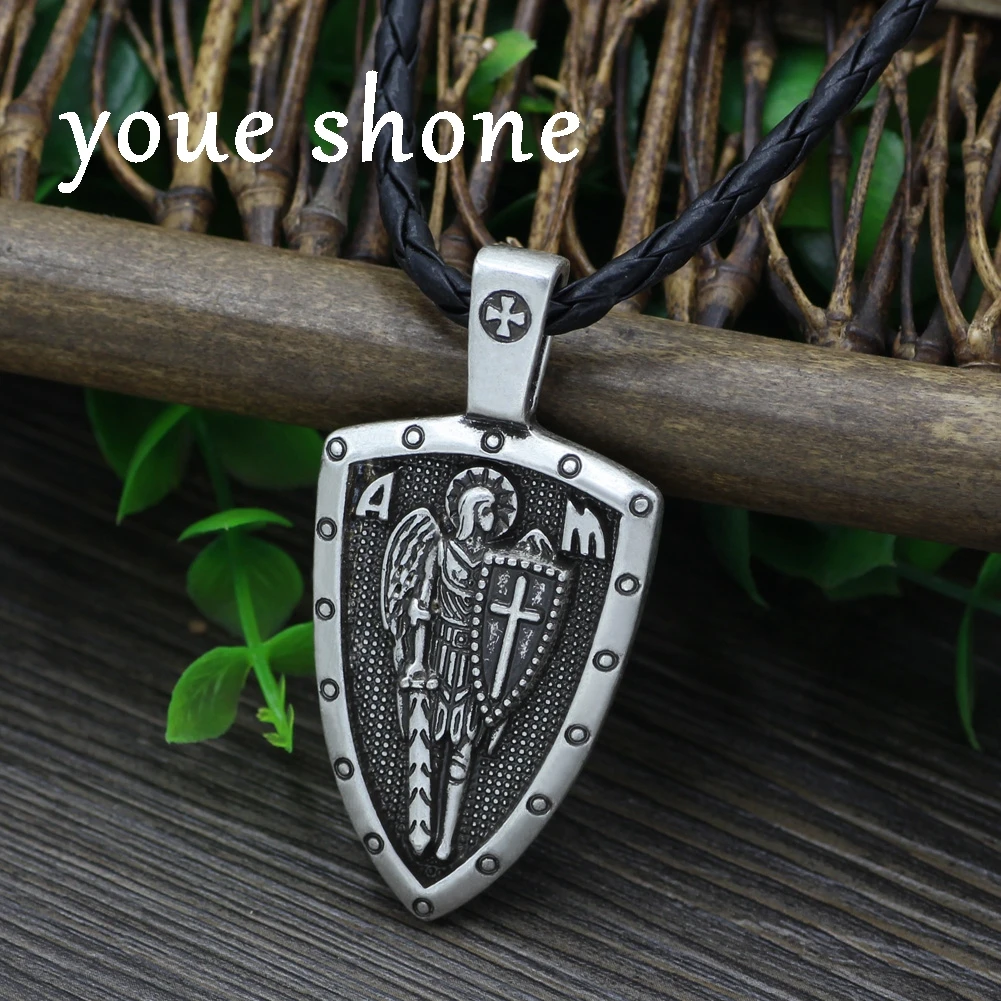 Youe shone ST.MICHAEL ARCHANGEL крест щит молитва медаль амулет узел кулон ожерелье|pendant