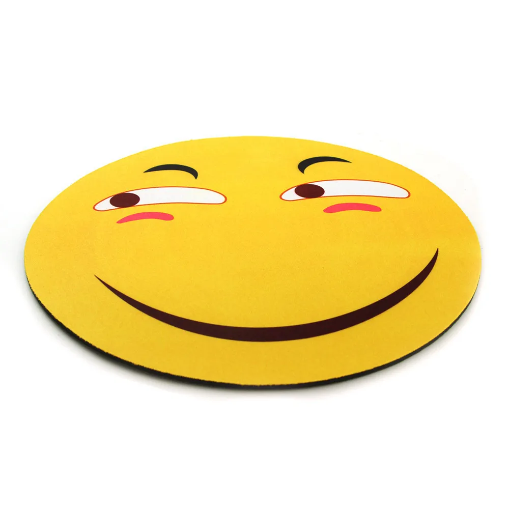 Round Shaped Gaming Mouse Pad Mat For Office Iron Man Captain America Cute Pig Cat Rabbit Penguin Flamingo Smiley Face Mouse Pad - Цвет: 02